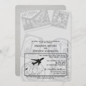 White Las Vegas Passport Wedding Einladung (Vorne/Hinten)
