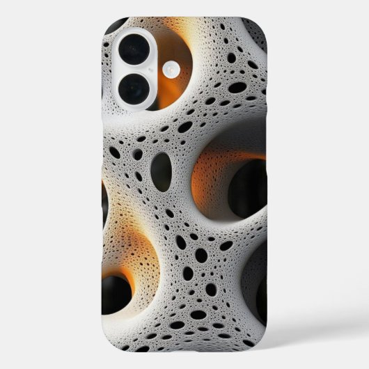 White Lattice with Amber Glow Abstract Case (Rückseite)