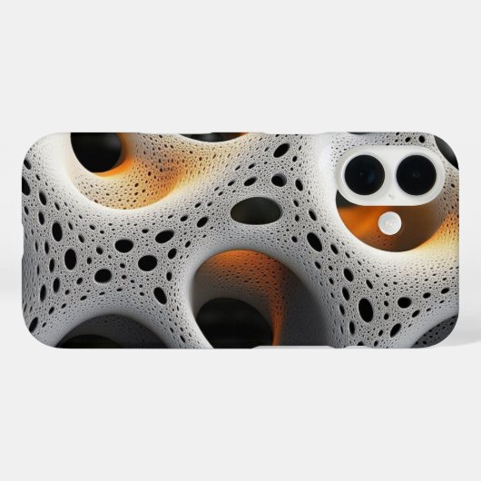 White Lattice with Amber Glow Abstract Case (Rückseite (Horizontal))