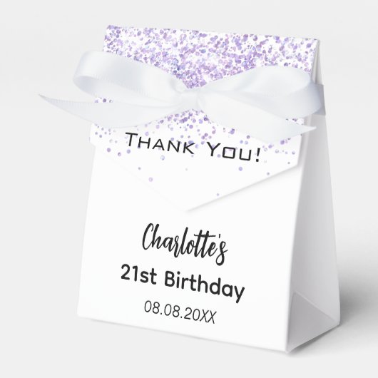 White Lavendel Name Vielen Dank Geschenkschachtel (Vorderseite)