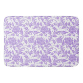 White & Lavender Glittery Damasks Pattern Badematte (Vorderseite)