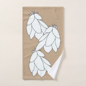 White Leaf Clusters Brown Gift      Badhandtuch Set (Handtuch)