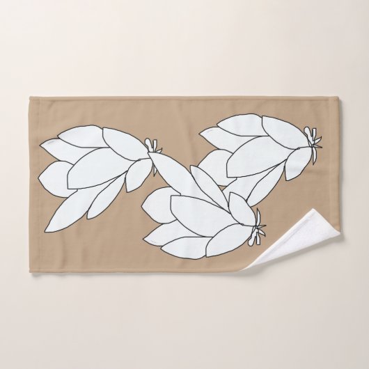 White Leaf Clusters Brown Gift      Badhandtuch Set (Handtuch)