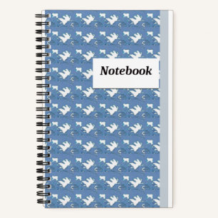 White Leaf Spiral Notebook Moderne Kunst Notizblock