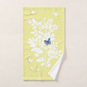 White leafy branch and a blue butterfly badhandtuch set (Handtuch)