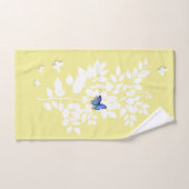 White leafy branch and a blue butterfly badhandtuch set (Handtuch)