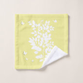 White leafy branch and butterflies badhandtuch set (Waschlappen)