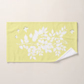 White leafy branch and butterflies badhandtuch set (Handtuch)