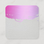 White Leather Glamour Kiss Salon Stylist Quadratische Visitenkarte (Rückseite)