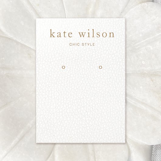 White Leather (image) Earring Display Card