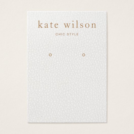 White Leather (image) Earring Display Card (Vorderseite)