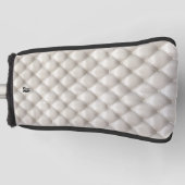 White Leather Quilted Texture Background Golf Headcover (Vorderseite)