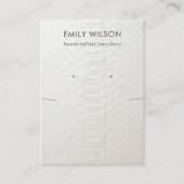 WHITE LEATHER TEXTUR NECKLACE EARRING DISPLAY VISITENKARTE (Vorderseite)