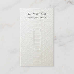 WHITE LEATHER TEXTURE HAIR CLIP DISPLAD CARD VISITENKARTE