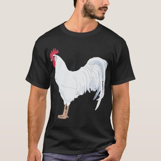 White Leghorn Rooster T-Shirt (Vorderseite)