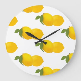 White Lemon Clock Große Wanduhr