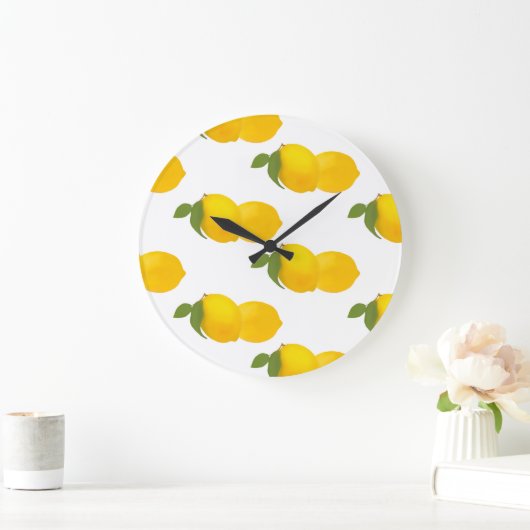 White Lemon Clock Große Wanduhr (Zuhause)