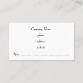 White Leopard Business Card Visitenkarte (Rückseite)