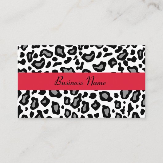White Leopard Business Card Visitenkarte (Vorderseite)