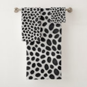 White Leopard Elegante Moderne Luxuskollektion Badhandtuch Set (Insitu)