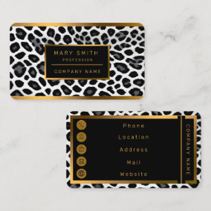 White Leopard Elegante Popular Luxury Collection Visitenkarte