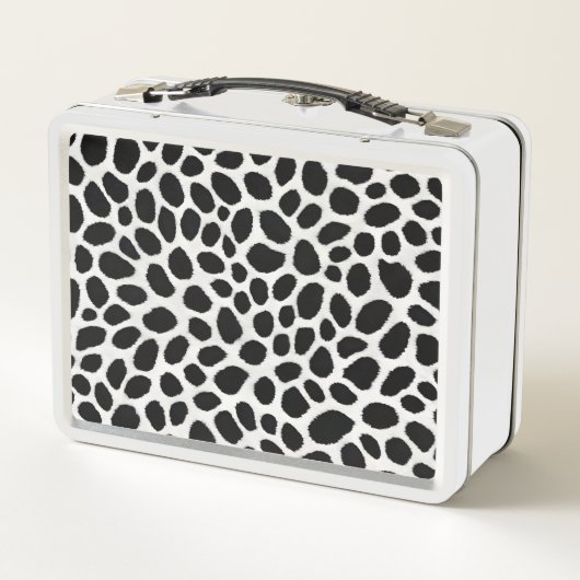 White Leopard Elegante Trendy Luxury Collection Metall Brotdose (Rückseite)