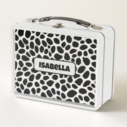 White Leopard Elegante Trendy Luxury Collection Metall Brotdose (Vorderseite)