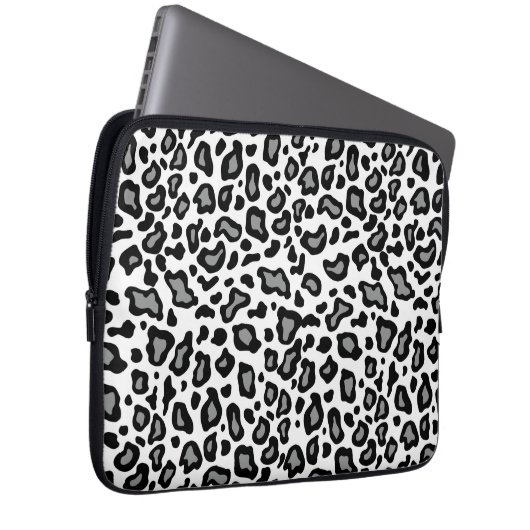 White Leopard Laptop Sleeve (Vorne Rechts)