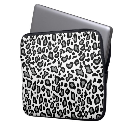 White Leopard Laptop Sleeve (Vorderseite Links)