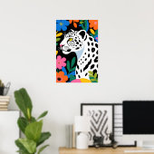White Leopard Pop Art Poster (Heimbüro)
