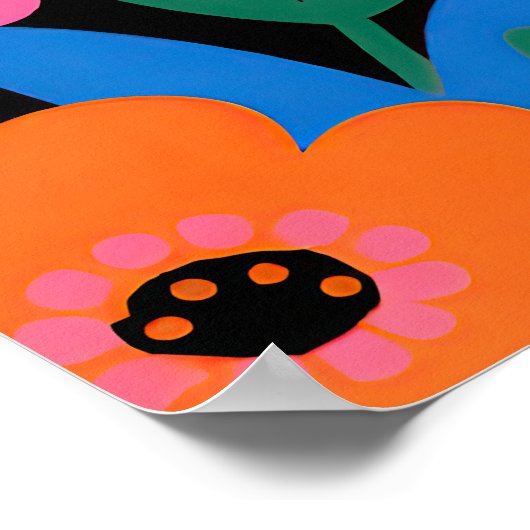 White Leopard Pop Art  Poster (Ecke)