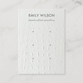 WHITE LETHER TEXTURE 3 STUD EARRING DISPLAY VISITENKARTE (Vorderseite)