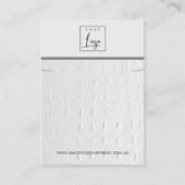 WHITE LETHER TEXTURE NECKLACE BRACELET DISPLAY VISITENKARTE (Vorderseite)