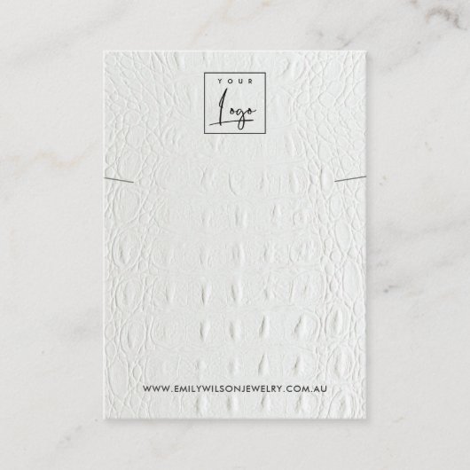 WHITE LETHER TEXTURE NECKLACE BRACELET DISPLAY VISITENKARTE (Vorderseite)