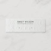 WHITE LETHER TEXTURE STUD EARRING DISPLAKARTE MINI VISITENKARTE (Vorderseite)