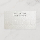 WHITE LETHER TEXTURE STUD EARRING DISPLAKARTE VISITENKARTE (Vorderseite)