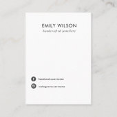 WHITE LETHER TEXTURE STUD EARRING DISPLAKARTE VISITENKARTE (Rückseite)