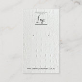WHITE LETHER TEXTURE STUD EARRING DISPLAKARTE VISITENKARTE (Vorderseite)