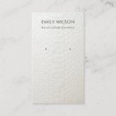 WHITE LETHER TEXTURE STUD EARRING DISPLAKARTE VISITENKARTE (Vorderseite)