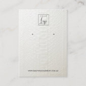 WHITE LETHER TEXTURE STUD EARRING DISPLAKARTE VISITENKARTE (Vorderseite)