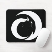 White Letter "A" auf Schwarz Monogram Art Mousepad (Mit Mouse)