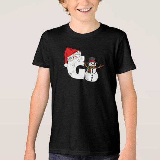 White letter g christmas gift  Tri-Blend shirt (Vorderseite)
