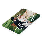 White Lettering Modernes Foto Hochzeit Vielen Dank Magnet (Linke Seite)
