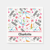 White Liebe a Nurse Whimsy Art Personalisiertes Pa Serviette (Vorderseite)