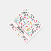 White Liebe a Nurse Whimsy Art Personalisiertes Pa Serviette (Ecke)