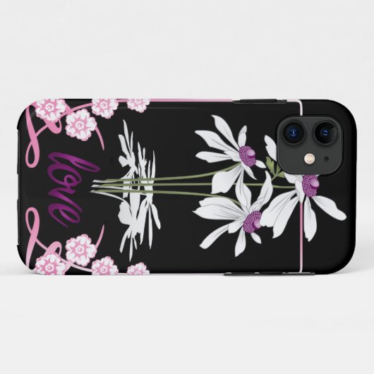 White Liebe Daisies Case-Mate iPhone Hülle (Rückseite (Horizontal))