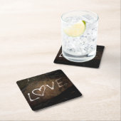 White Liebe Graffiti Rechteckiger Pappuntersetzer (Vor Ort)