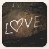 White Liebe Graffiti Rechteckiger Pappuntersetzer (Vorderseite)