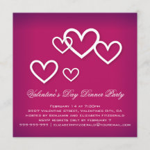 White Liebe Hearts on Dark Pink Valentines Party