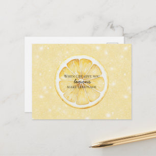 White Life Gives You Lemons Zitat Glitter Postkarte